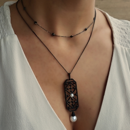 Chocker em prata com zircônias