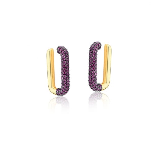 Piercing fake folheado retangular