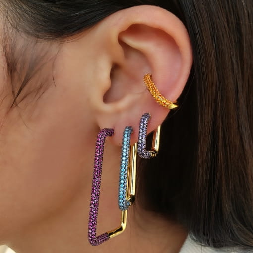 Piercing fake folheado retangular