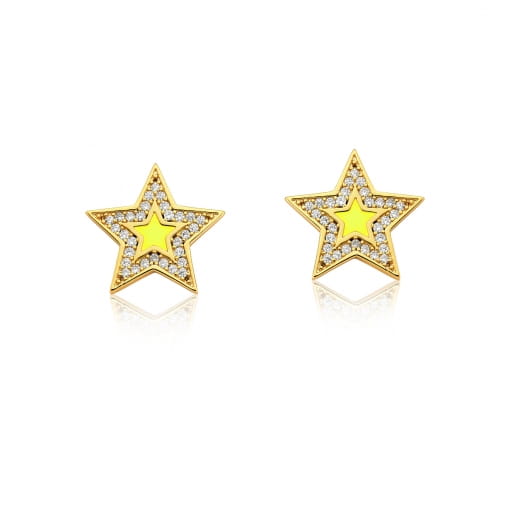 Brinco banhado Estrela resinado