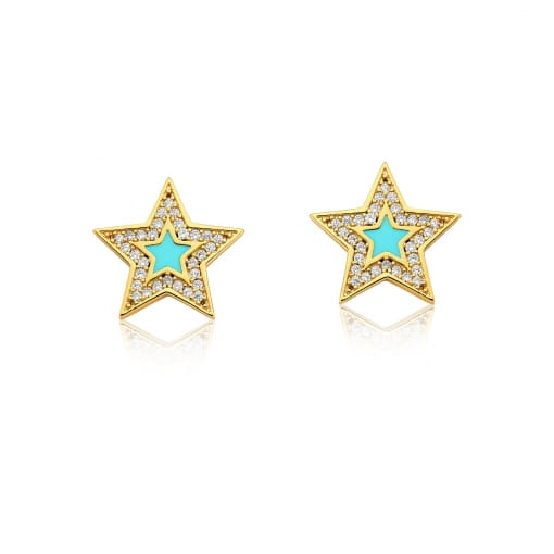 Brinco banhado Estrela resinado