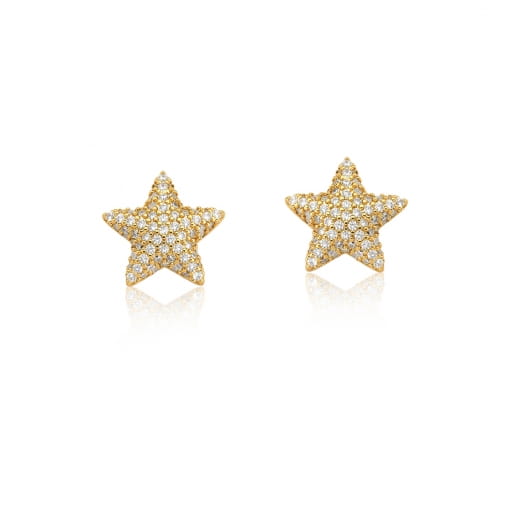 BRINCO BANHADO ESTRELA CRAVEJADO ZIRCÔNIA