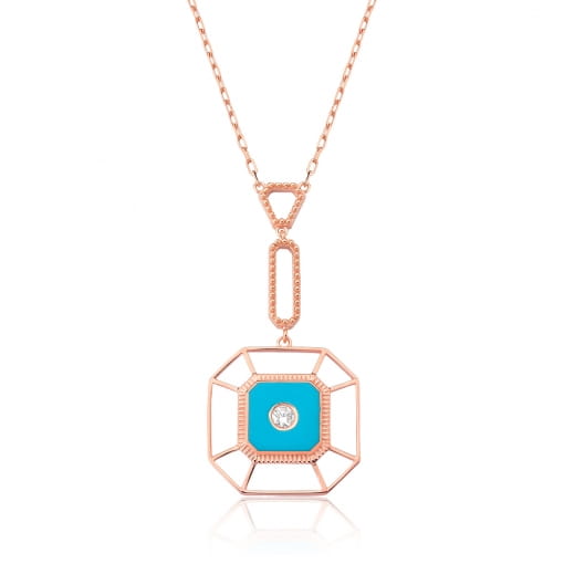 COLAR PRATA925 DIAMANTE RESINADO