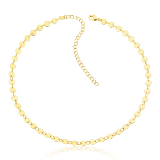 COLAR CHOKER  BANHADO MEDALHINHAS