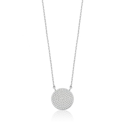 COLAR PRATA925 BANHADO CIRCULO PAVE