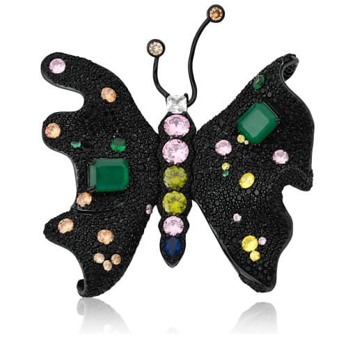 BROCHE PRATA BORBOLETA COM ASAS MALEAVEIS
