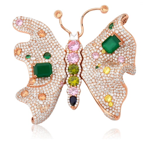 BROCHE PRATA BORBOLETA COM ASAS MALEAVEIS