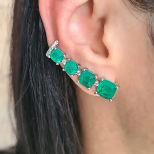 BRINCO FOLHEADO EARCUFF QUADRADOS FUSION