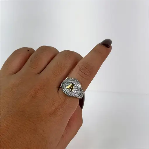 ANEL CRAVEJADO LETRA LETRA A