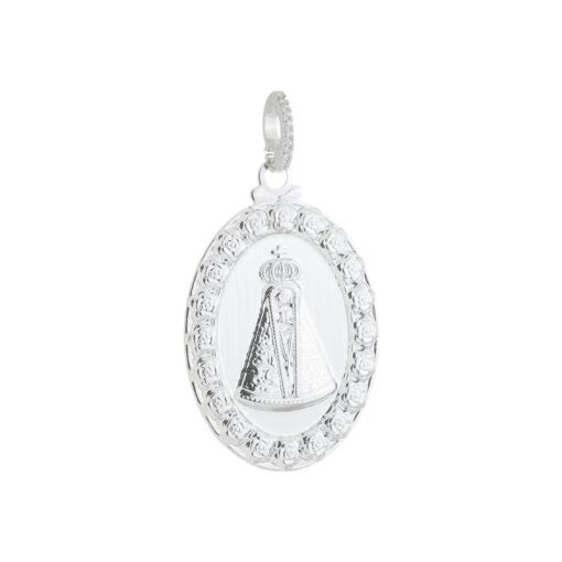 PINGENTE NOSSA SENHORA COM  CONTRA ARGOLA CRAVEJADA