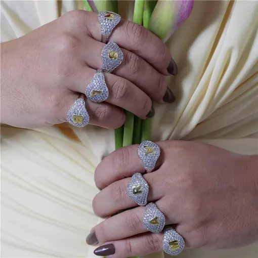 ANEL CRAVEJADO LETRA LETRA A