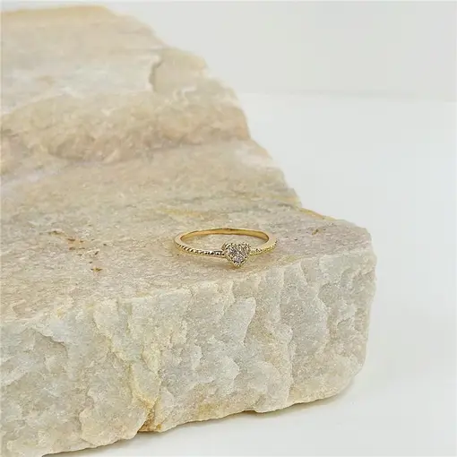 ANEL CORAÇÃO CRAVEJADO