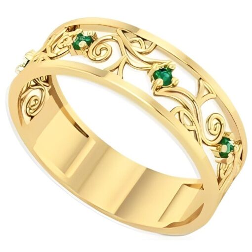 Anel Formatura Ouro 18K Trabalhado Curso Enfermagem
