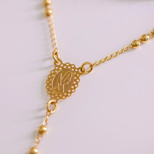 Colar Terço Banhado a Ouro 18K