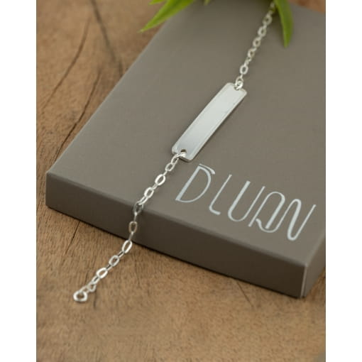 Pulseira Prata 925 Chapa Lisa Com Opção De Gravação