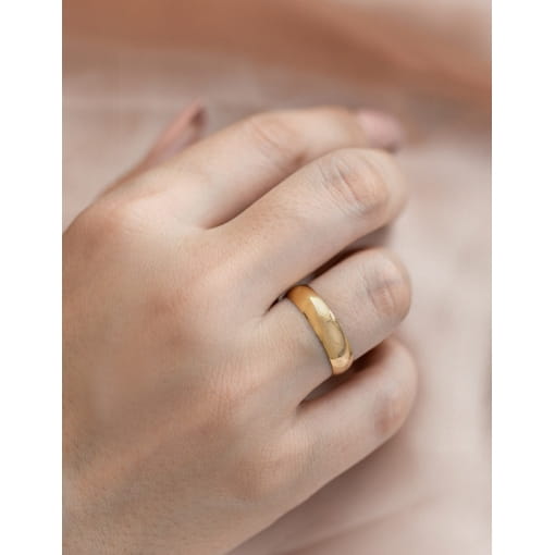 Par De Alianças Ouro 18K Abaulada 4.8MM