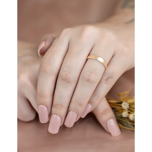 Par De Alianças Ouro 18K Com Brilhante 1 Ponto