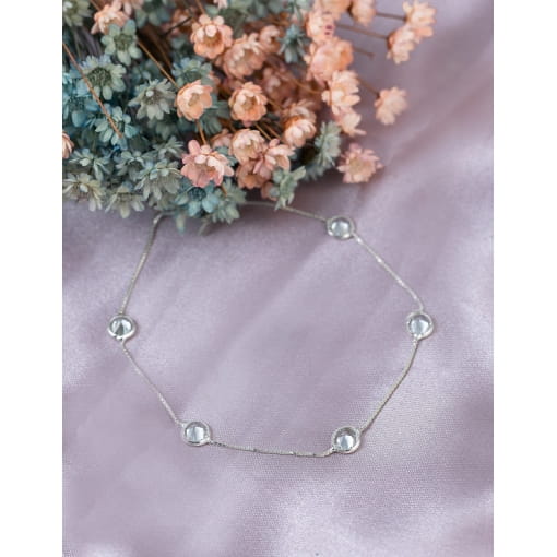 Pulseira Prata 925 Com Zircônia Branca