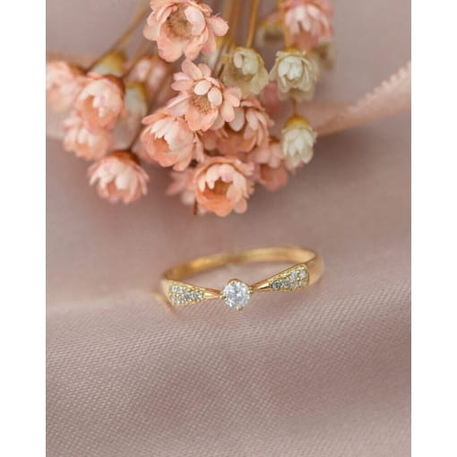 Anel Solitário Ouro 18K Com Zircônia 3MM