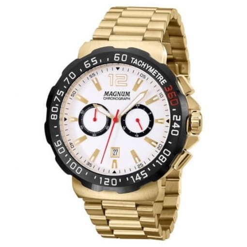 Relógio Magnum Masculino Racing Dourado MA33657H