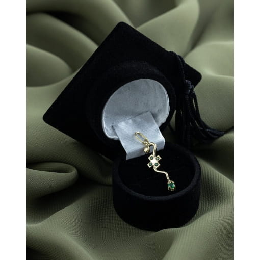Pingente Ouro 18K Enfermagem Com Zircônia Verde