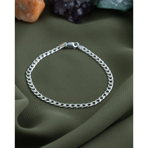 Pulseira Prata 925 Masculina Malha Grume
