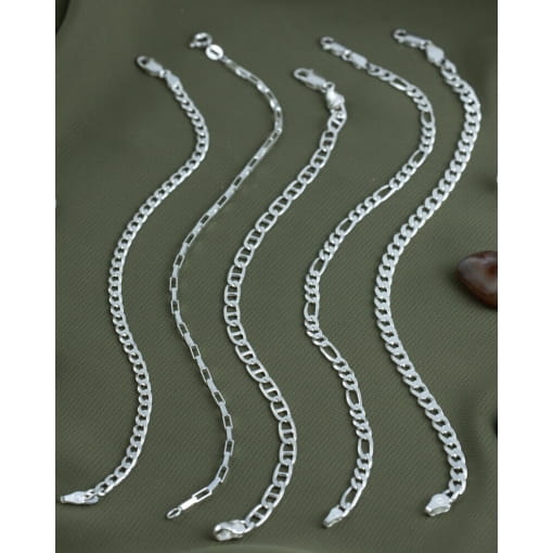 Pulseira Prata 925 Masculina Malha Grume