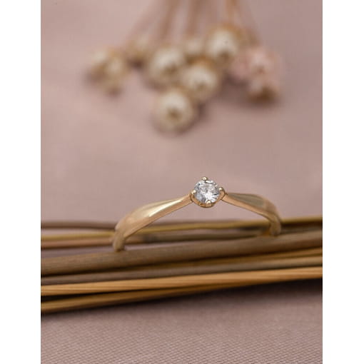 Anel Solitário Ouro 18K Com Zircônia Branca 3 MM