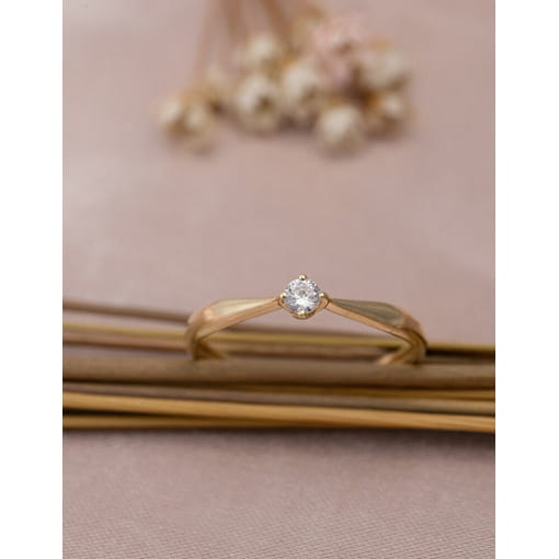 Anel Solitário Ouro 18K Com Zircônia Branca 3 MM