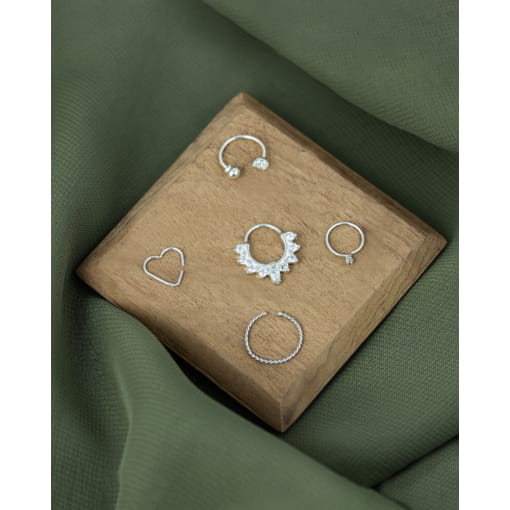 Piercing De Nariz Ouro Branco 18K Com Banho De Ródio