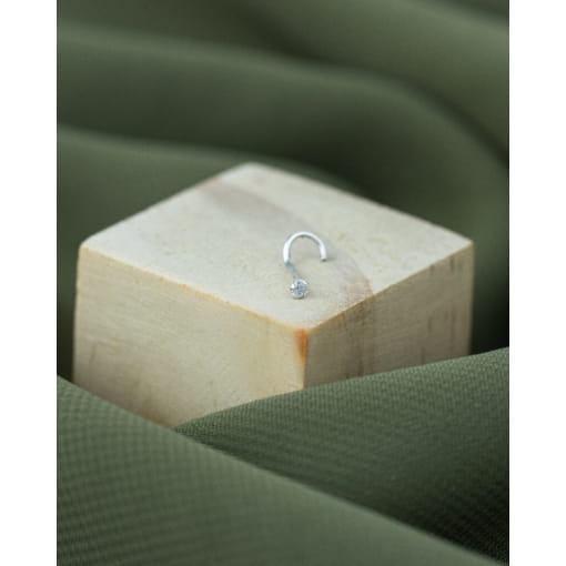 Piercing De Nariz Prata 925 Com Zircônia Branca