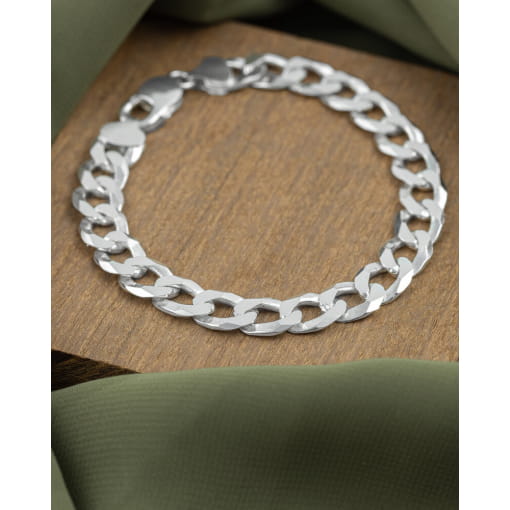 Pulseira Prata 925 Masculina Malha Grume