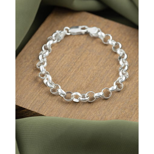 Pulseira Prata 925 Malha Portuguesa 19.5CM