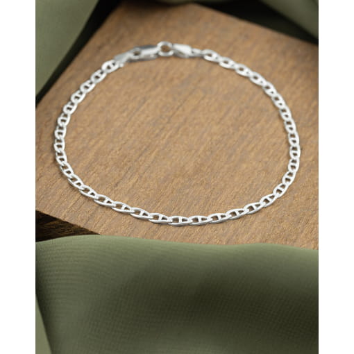 Pulseira Prata 925 Masculina Elos Trava