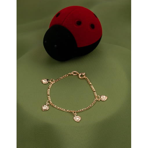 Pulseira Infantil Banhada A Ouro 18K Morango