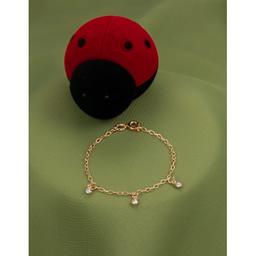 Pulseira Infantil Banhada A Ouro 18K Strass