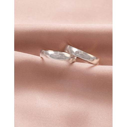 Par De Alianças Prata 925 Abaulada 4 MM