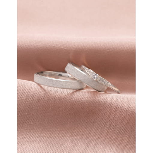 Par De Alianças Prata 925 Diamantado e Chanfrado 4 MM