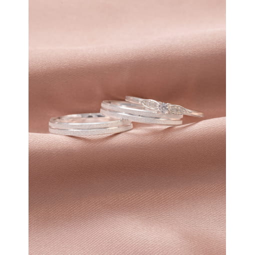 Par De Alianças Prata 925 Diamantada Com Chanfro e Friso 3.1