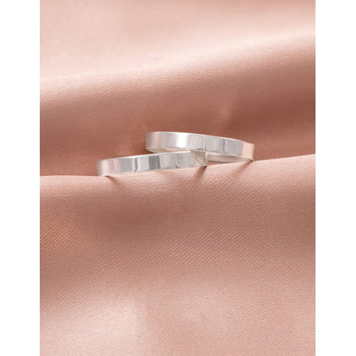 Par De Alianças Prata 925 Reto e Lisa 3.1 MM