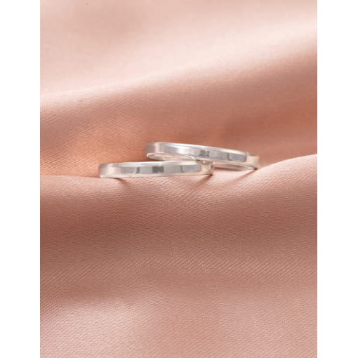 Par De Alianças Prata 925 Reta e Chanfrada 2.6 MM