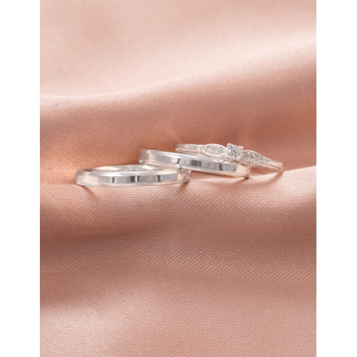 Par De Alianças Prata 925 Reta e Chanfrada 2.6 MM