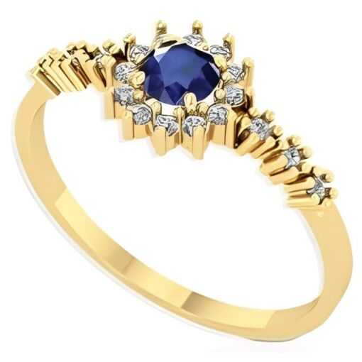 Anel Formatura Ouro 18K Zircônia Redonda 4 MM