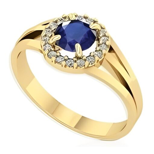 Anel Formatura Ouro 18K Com Zircônia Redonda 5.5 MM
