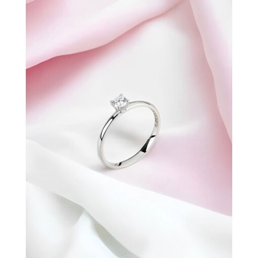 Anel Solitário Ouro Branco 18K Com Diamante Lab Grown 20 Pontos