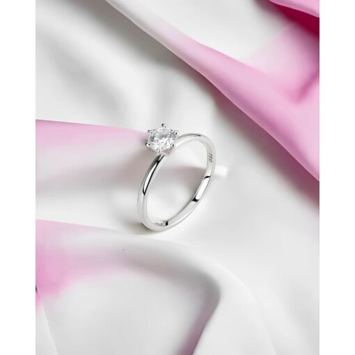 Anel Solitário Ouro Branco 18K Com Diamante Lab Grown 70 Pontos