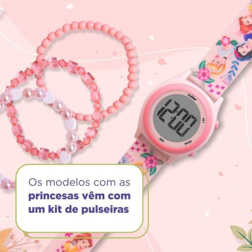 Relógio + Kit Pulseiras Infantil Condor Disney Pequena Sereia