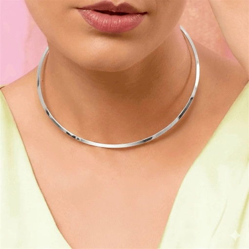 Choker Aro Liso Fino no Banho de Ródio Branco