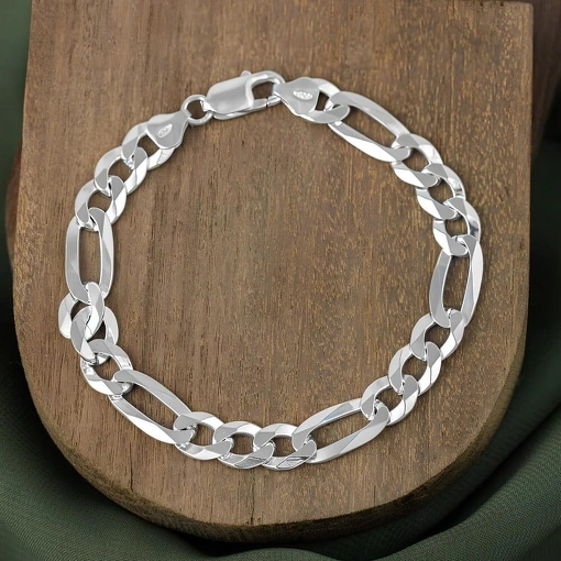 Pulseira Prata 925 Masculina Malha 3x1