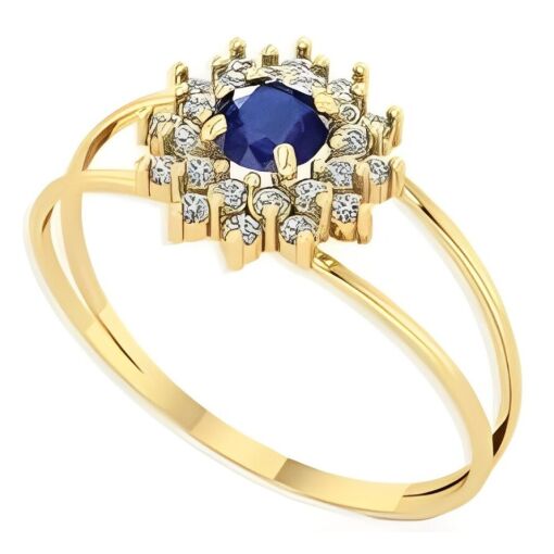 Anel Formatura Ouro 18K Com Zircônia Redonda 4 MM